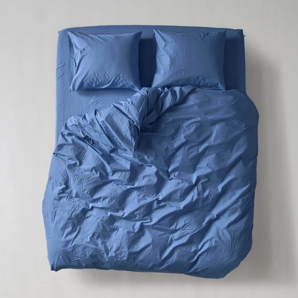 Percale Duvet Cover - Blue