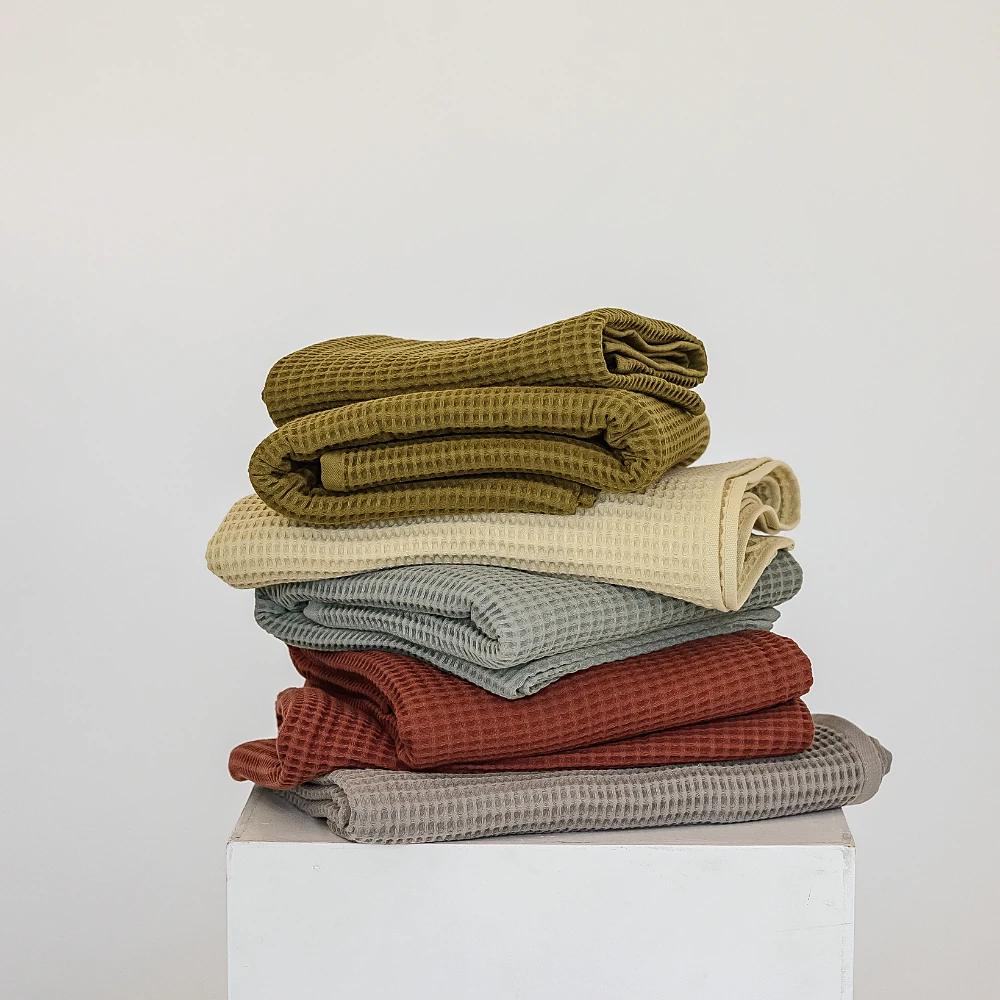Organic Turkish Cotton Waffle Towel - Mint