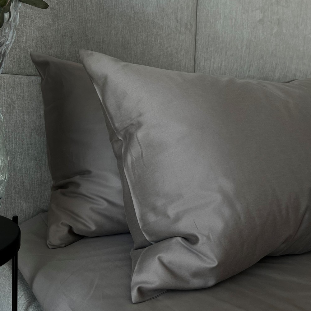 Sateen Pillowcases Taupe Liisu Miller for Bedroommood