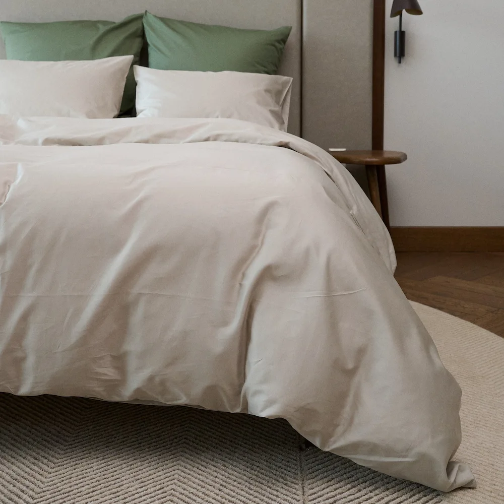 Bedroommood sateen beige nordic forest