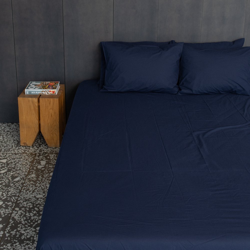 Percale Bedding Navy Sheet Bedroommood