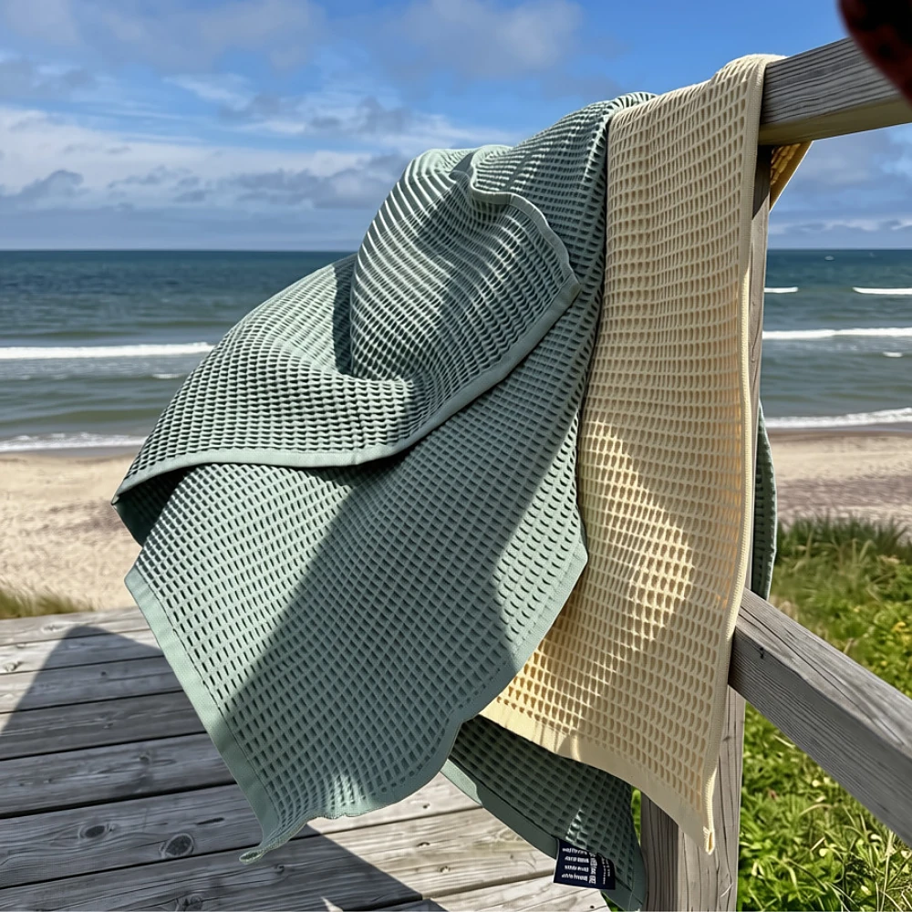 Organic Turkish Cotton Waffle Towel - Mint
