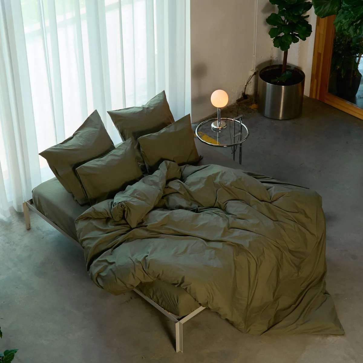 Percale Duvet Cover - NEW Olive