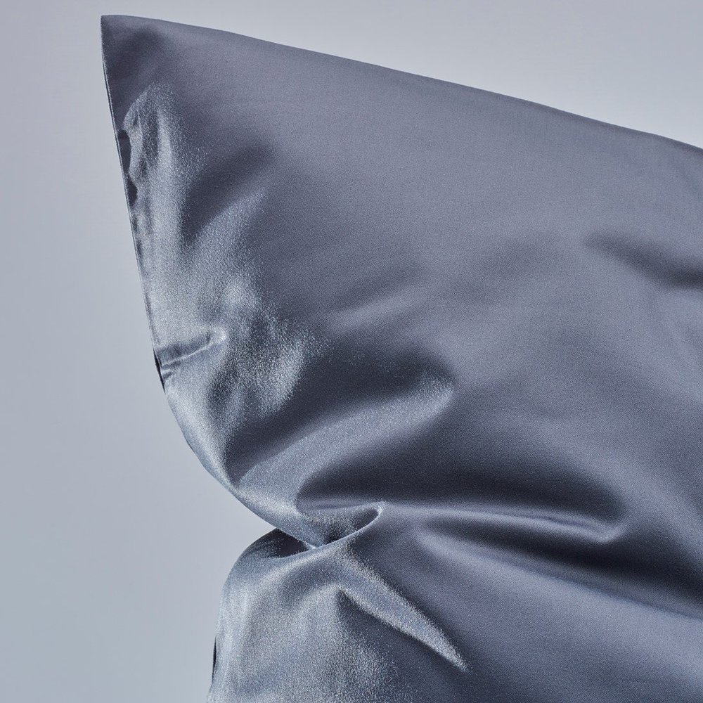dark grey sateen pillowcase