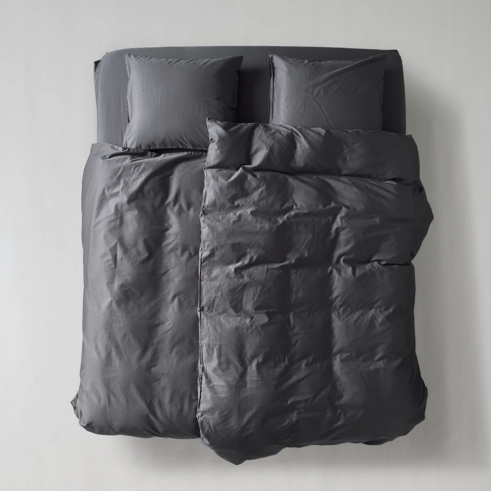 Sateen Duvet Cover - Dark grey