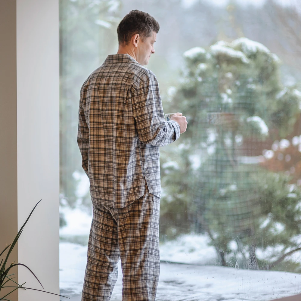 Soft flannel pyjama shirt - Dark grey