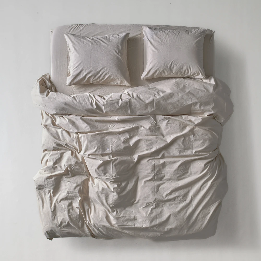 Percale Duvet Cover - Beige