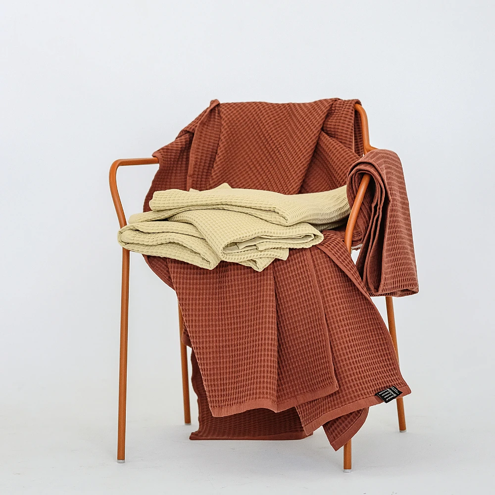 Organic Turkish Cotton Waffle Towel - Terra