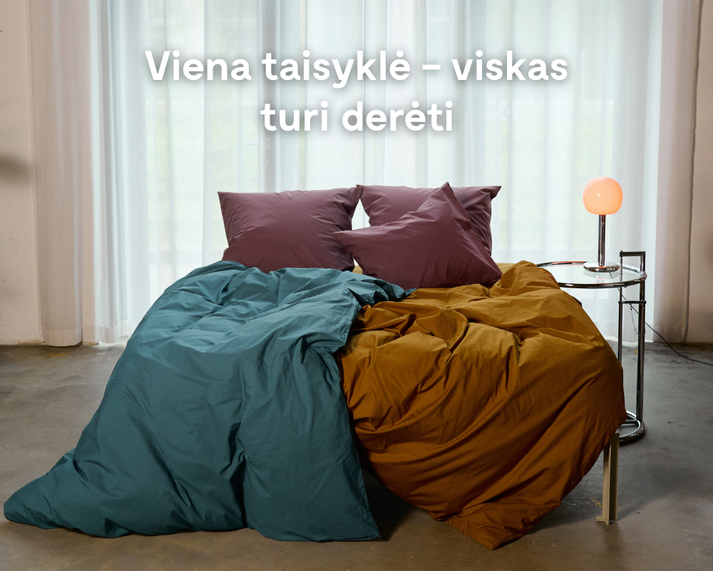 Naujos bedroommood patalynės spalvos ir jų deriniai